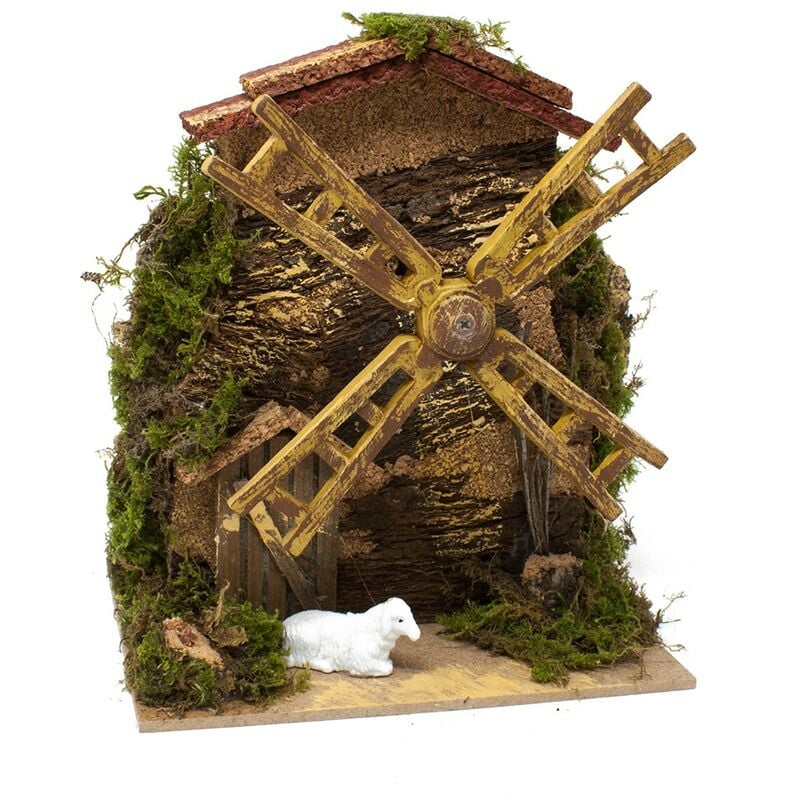 foto del prodotto mulino a vento elettrico per presepe 15x10 cm 84179