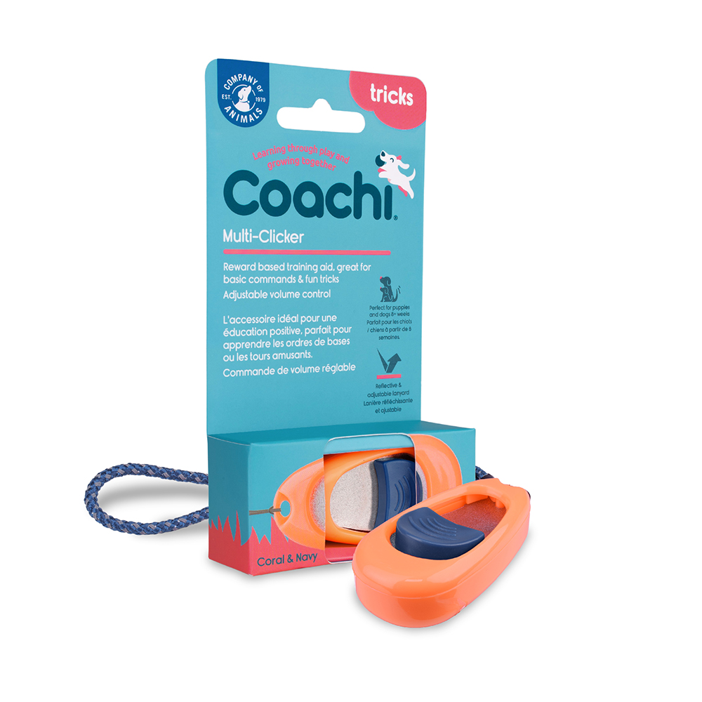 foto del prodotto multi clicker coachi per cane corallo