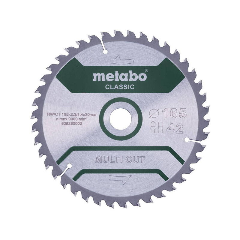 foto del prodotto multi cut classic 628280000 lama circolare 165 x 20 x 1.4 mm numero di denti 42 1 pz. - metabo
