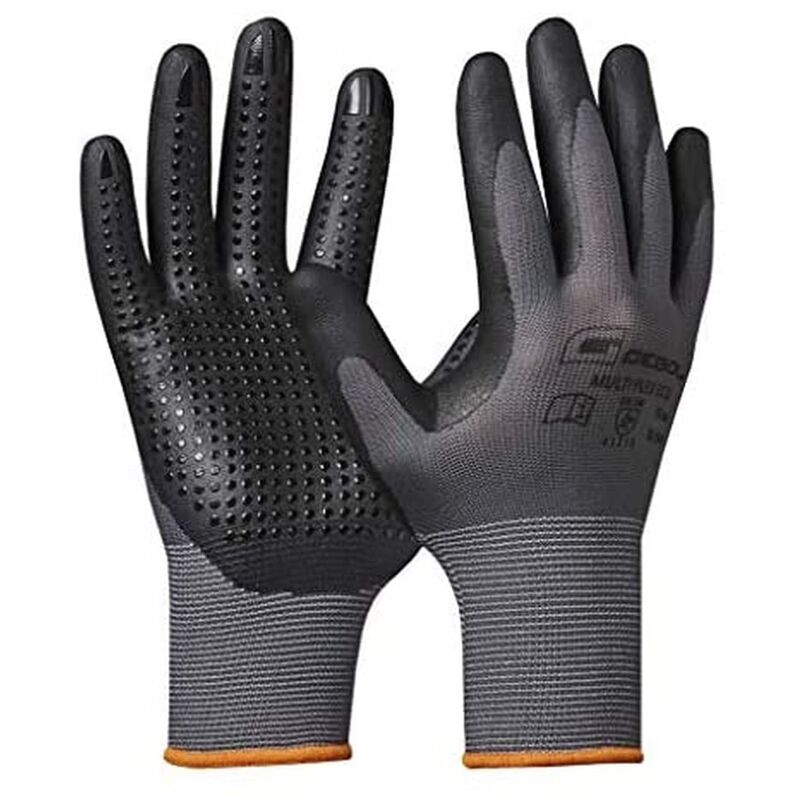 foto del prodotto multi flex eco guanti da lavoro con gommini guanti in nitrile per una presa sicura per uomo e donna taglia m gr 8 grigio 1 paio gebol