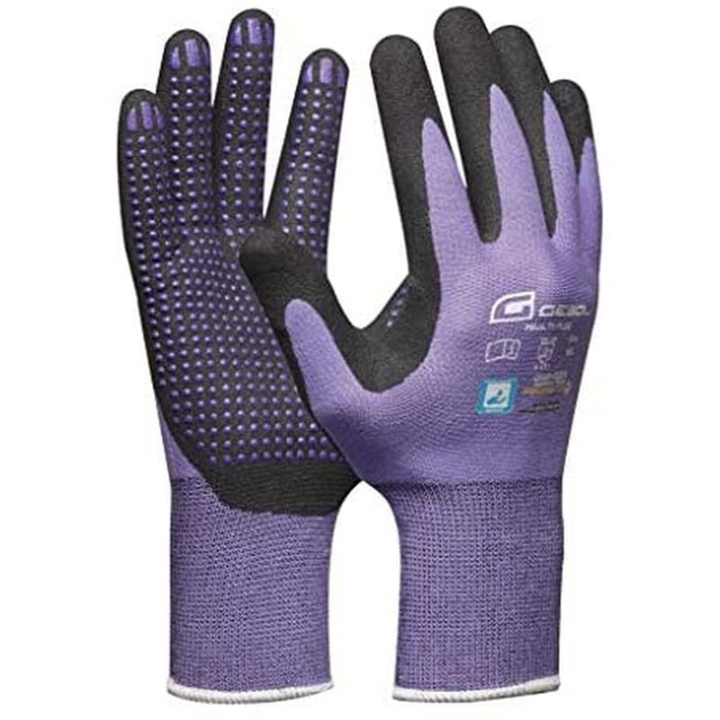 foto del prodotto multi flex lady guanti da lavoro con rivestimento in nitrile e gommini guanti in nitrile dermatologicamente testati guanti da giardinaggio con grip