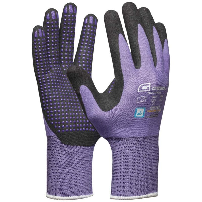foto del prodotto multi flex lady guanti da lavoro con rivestimento in nitrile e gommini guanti in nitrile dermatologicamente testati guanti da giardinaggio con grip