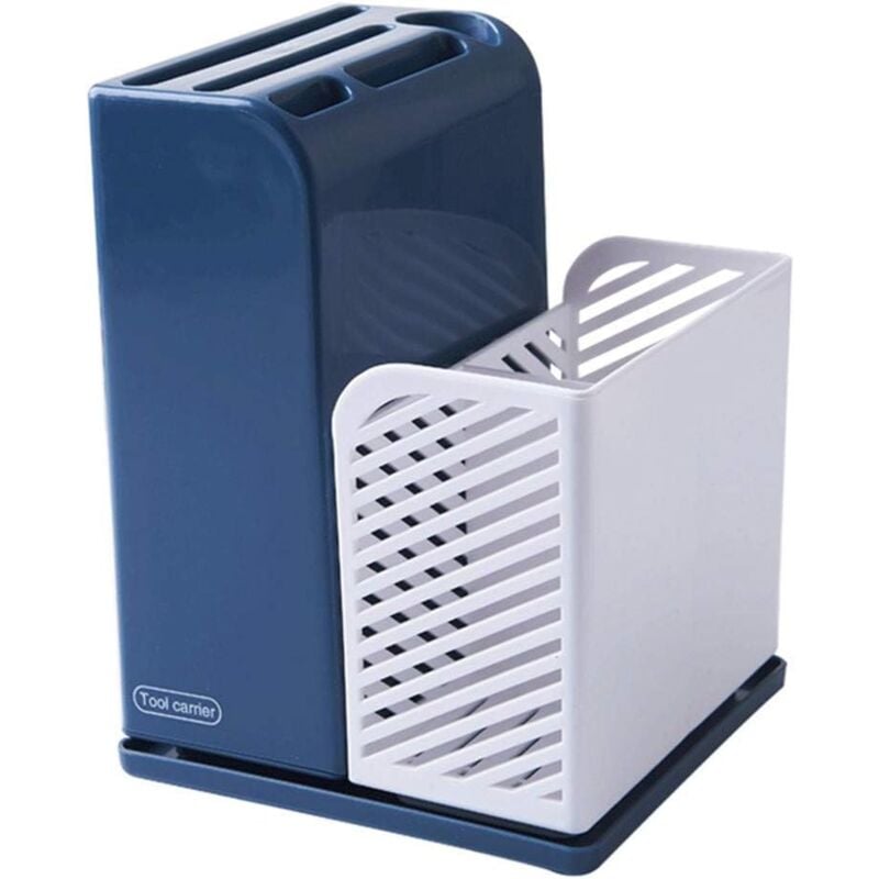 foto del prodotto multi function storage rack for chopsticks x kitchen cutlery,blue white