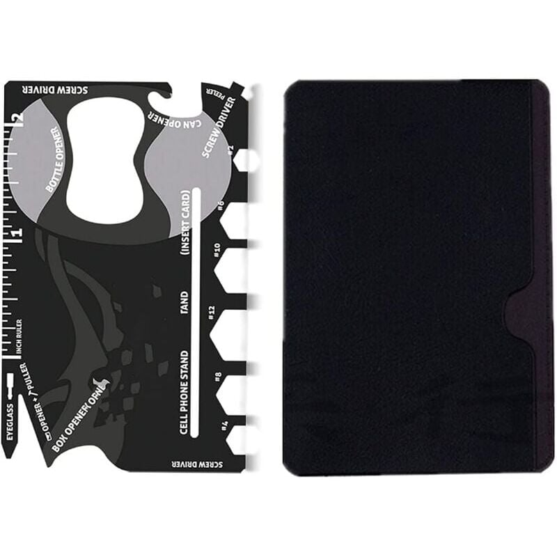 foto del prodotto multi tool,18 en 1 carte multifonction porte-outil en acier inoxydable multi-outils outils de poche gadget ouvre-bouteilles hommes camping en plein