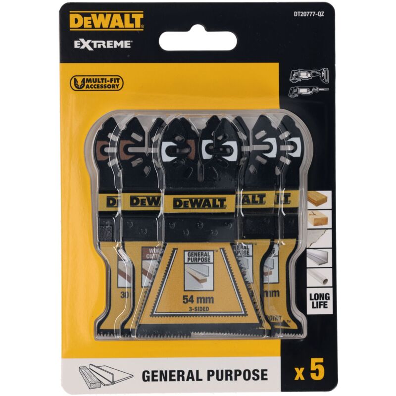foto del prodotto multi tool bim set di lame da 5 pezzi, dt20777 dewalt