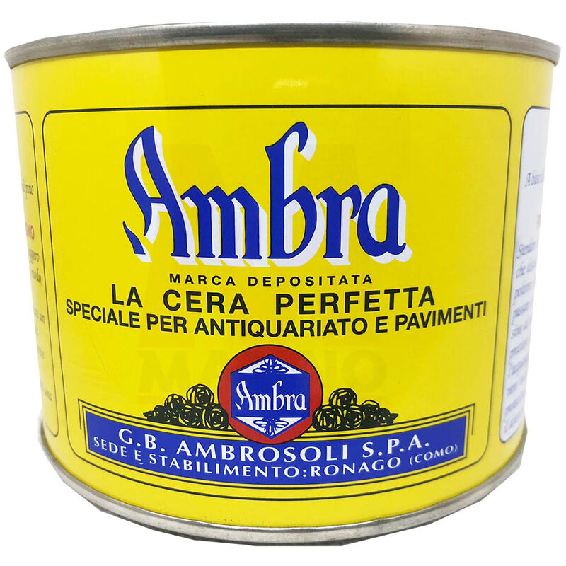 foto del prodotto multichimica cera ambra solida per antiquariato e pavimenti in legno parquet mobili ambrosoli bianco 500 ml