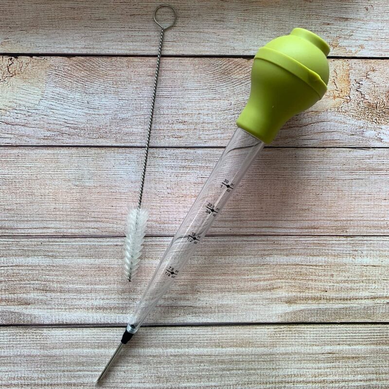 foto del prodotto multicolore pipetta aspira liquidi, permette di filtrare e separare il grasso dai cibi, silicone, 6 cm fackelmann
