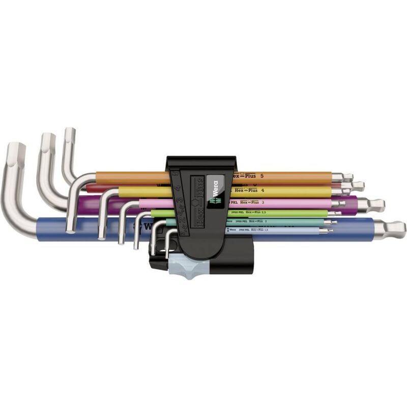 foto del prodotto multicolour brugola interna kit di chiavi a brugola 1.5 mm, 2 mm, 2.5 mm, 3 mm, 4 mm, 5 mm, 6 mm, 8 mm, 10 mm 9 pa wera