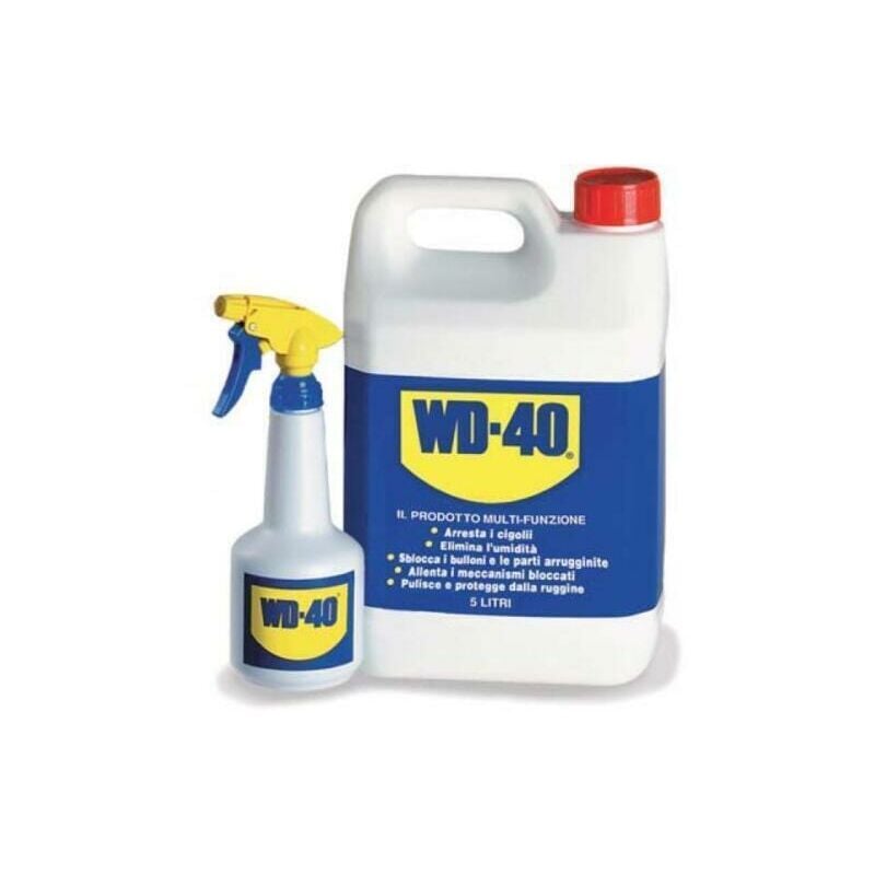 foto del prodotto multifunzione lubrifica, elimina cigolii, sblocca latta da 5 lt dosatore wd 40