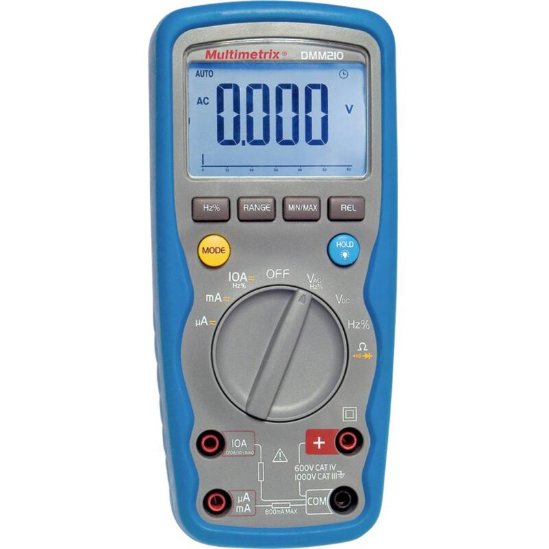 foto del prodotto multimetrix dmm 210 multimetro portatile digitale impermeabile ip67 cat iii 1000 v, cat iv 600 v display counts 60
