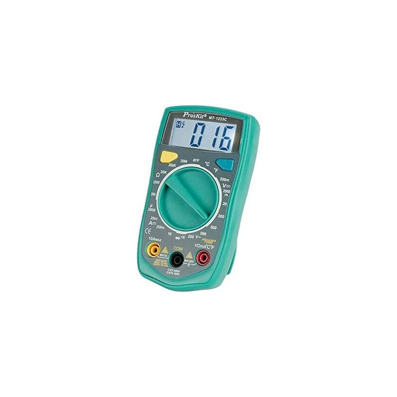 foto del prodotto multimetro digitale a 3 1 2 cifre con test di temperatura proskit