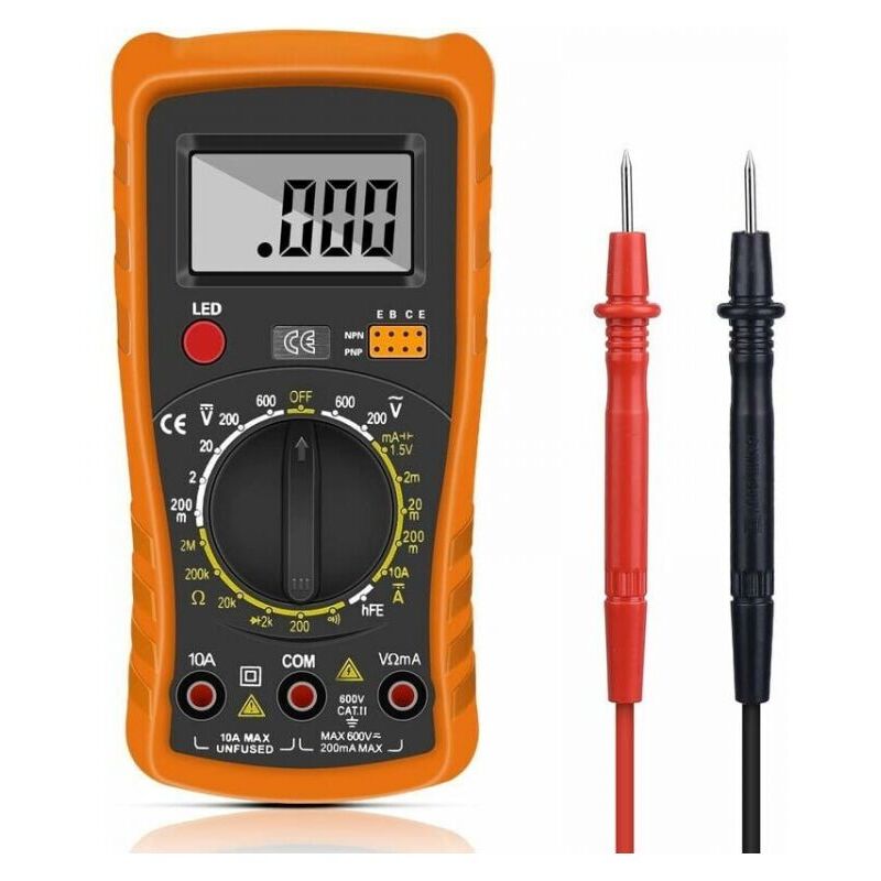 foto del prodotto multimetro digitale, multimetro digitale con portata automatica, tester elettrico professionale, voltmetro resistenza continuit diodi da applicare a