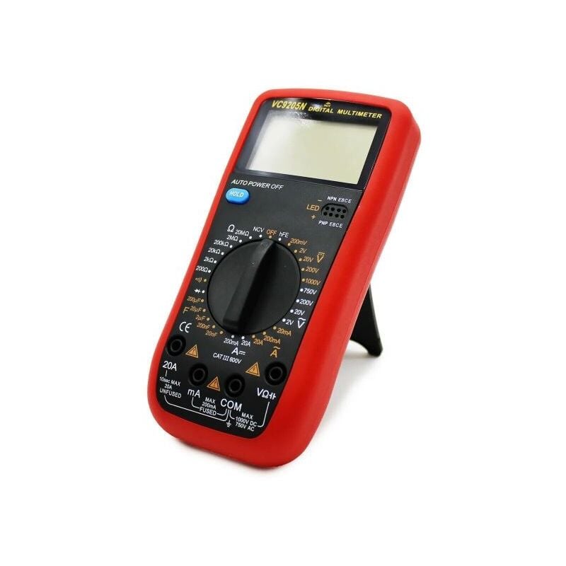 foto del prodotto multimetro digitale tester professionale volt ampere farad puntali vc9205n
