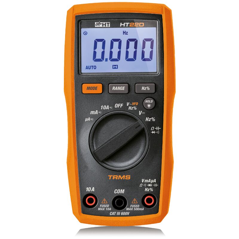 foto del prodotto multimetro digitale trms per misure fino a 600v e fino a 10a ht hr00022d