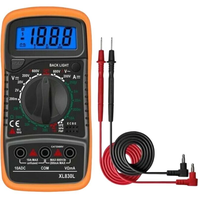 foto del prodotto multimetro digitale xl830l 2000 conteggi mini multimetro tester per batterie ac dc tensione corrente resistenza buzzer transistor voltmetro