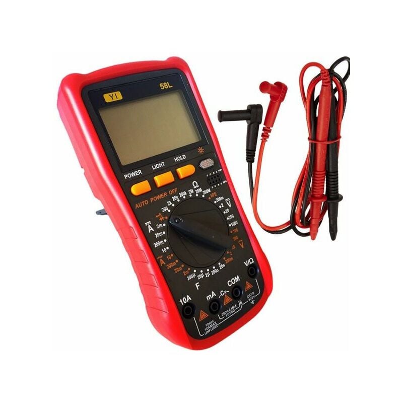 foto del prodotto multimetro tester digitale professionale volt ampere farad puntali yi 58l