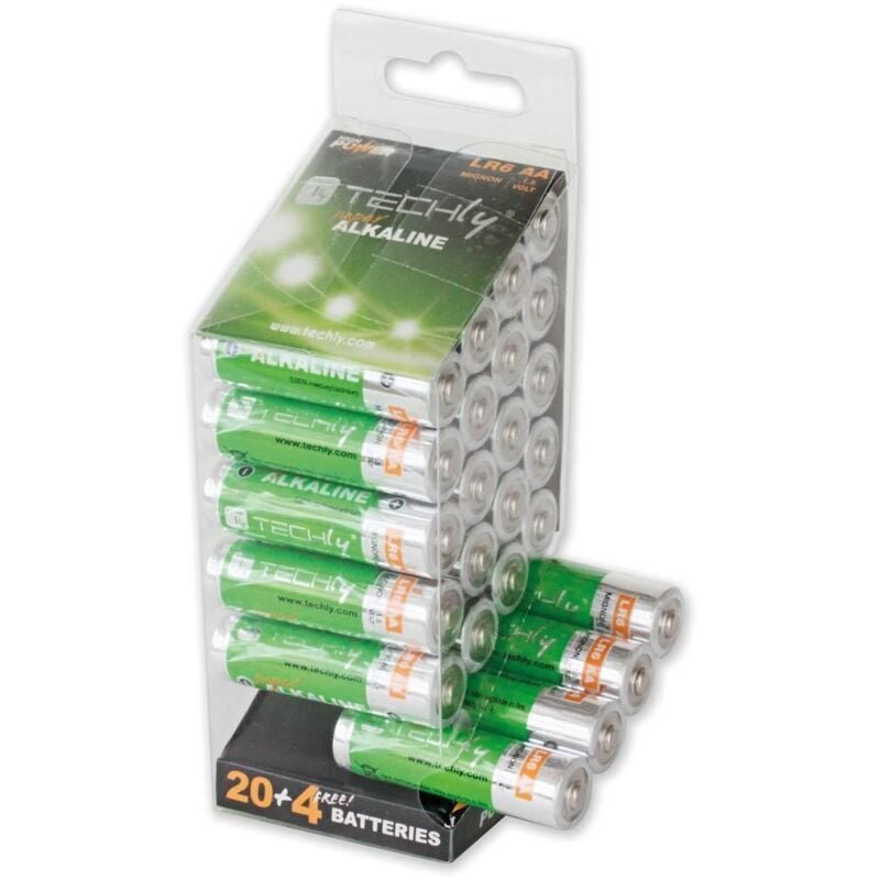 foto del prodotto multipack 24 batterie high power stilo aa alcaline lr06 1,5v - techly