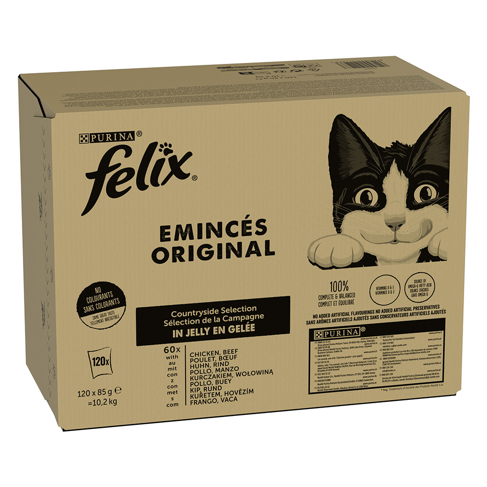 foto del prodotto multipack felix classic 120 x 85 g in buste umido per gatto manzo e pollo