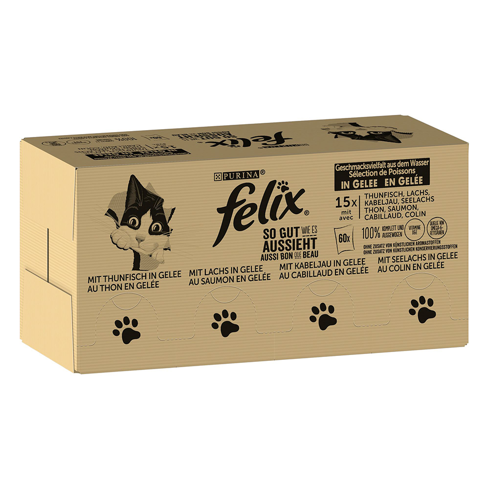 foto del prodotto multipack felix le ghiottonerie 120 x 85 g umido gatto variet di pesce 1 tonno, salmone, merluzzo carbonaro, merluzzo 