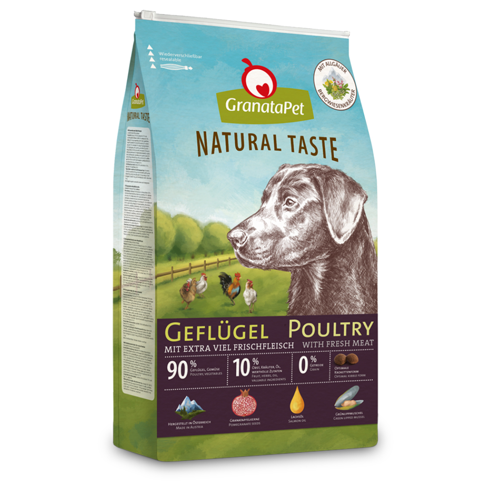 foto del prodotto multipack risparmio 2 x 10 kg 12 kg granatapet crocchette per cane - 2 x 12 kg natural taste pollame