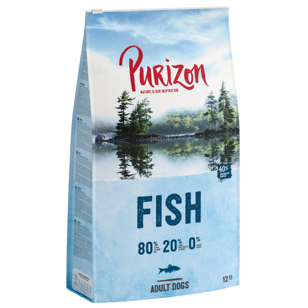 foto del prodotto multipack risparmio! 2 x 12 kg purizon crocchette senza cereali per cani - adult pesce