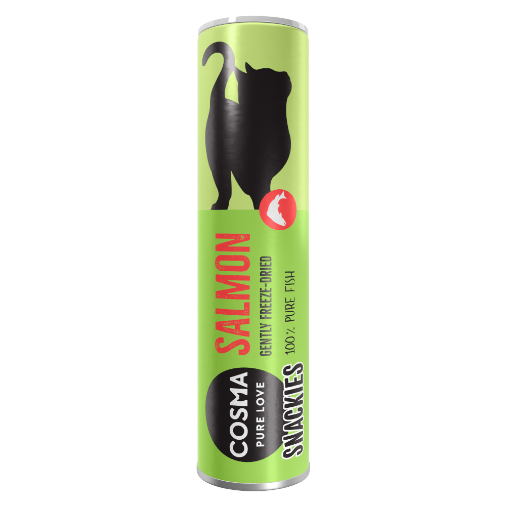 foto del prodotto multipack risparmio! 5 x cosma snackies snack per gatti - 5 x salmone (105 g)