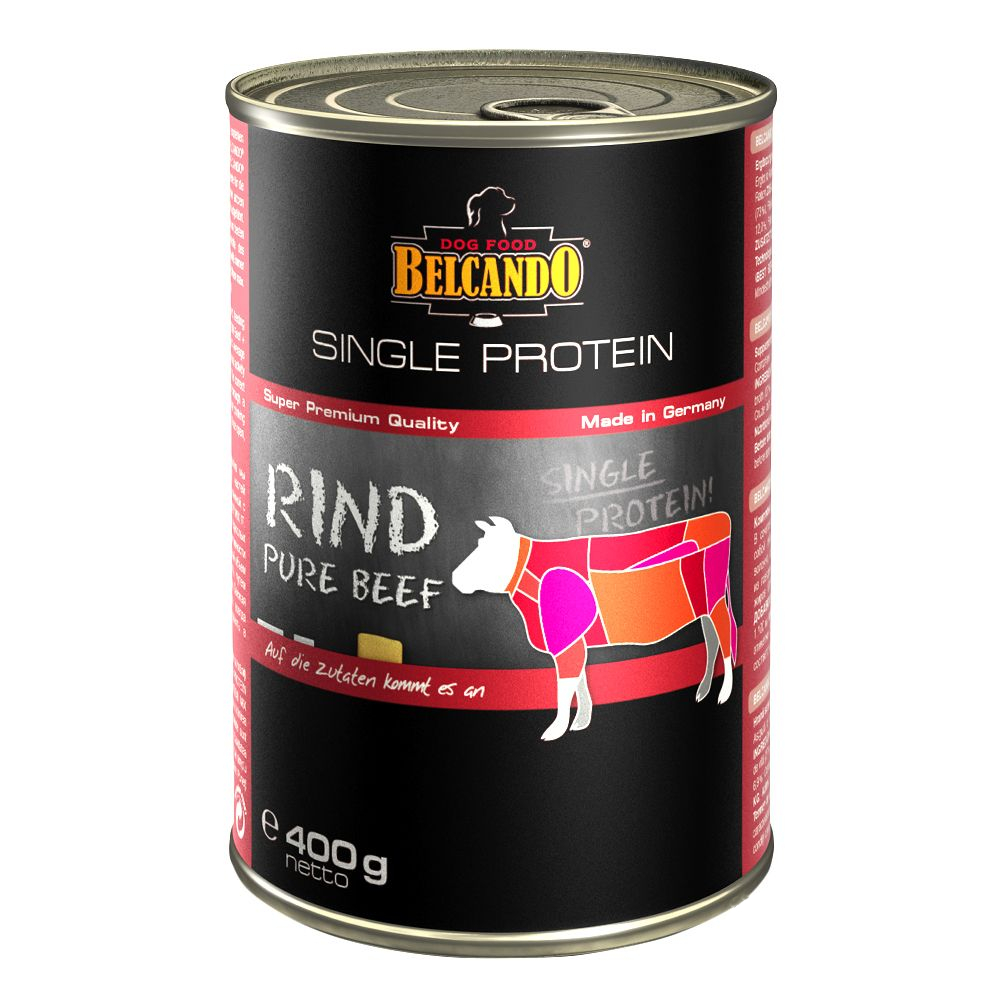 foto del prodotto multipack risparmio belcando single protein 12 x 400 g umido per cani - manzo