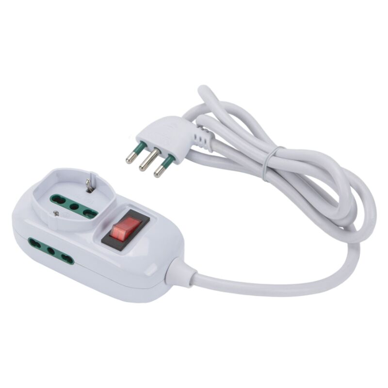 foto del prodotto multipresa 3 posti fanton triax 2p t 16a cavo da 1.2m bianco 421454