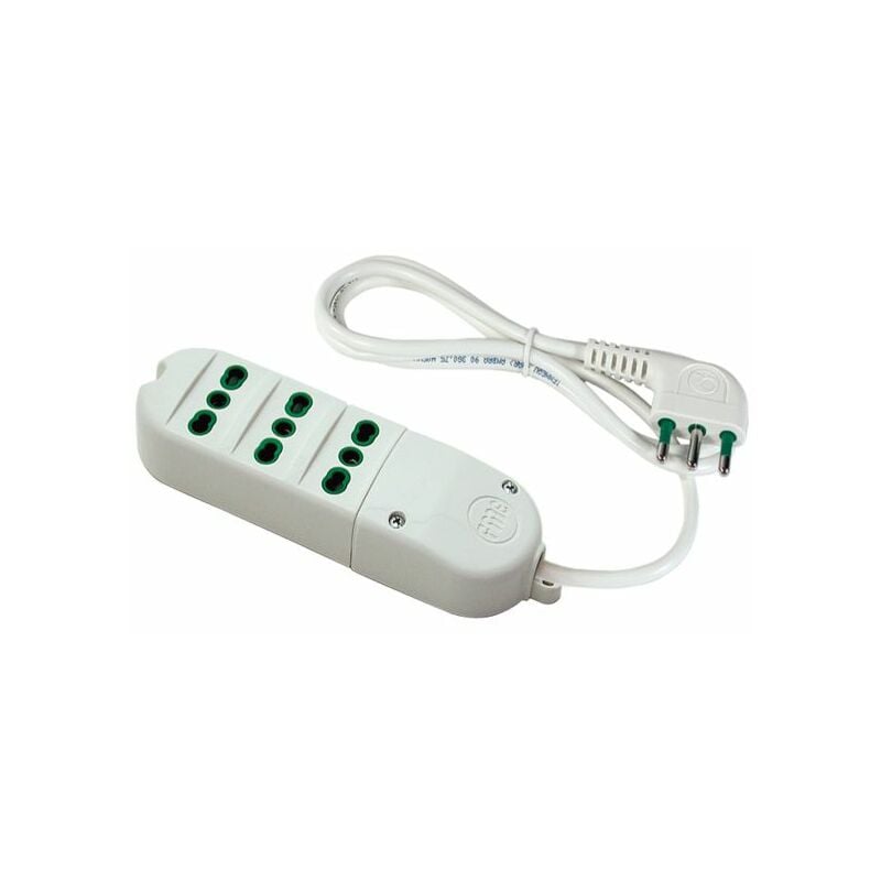 foto del prodotto multipresa 3 uscite 2p t 1,5mt colore bianco 41010 fanton