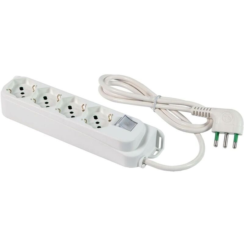 foto del prodotto multipresa 4 posti bipasso schuko con interrutore fanton