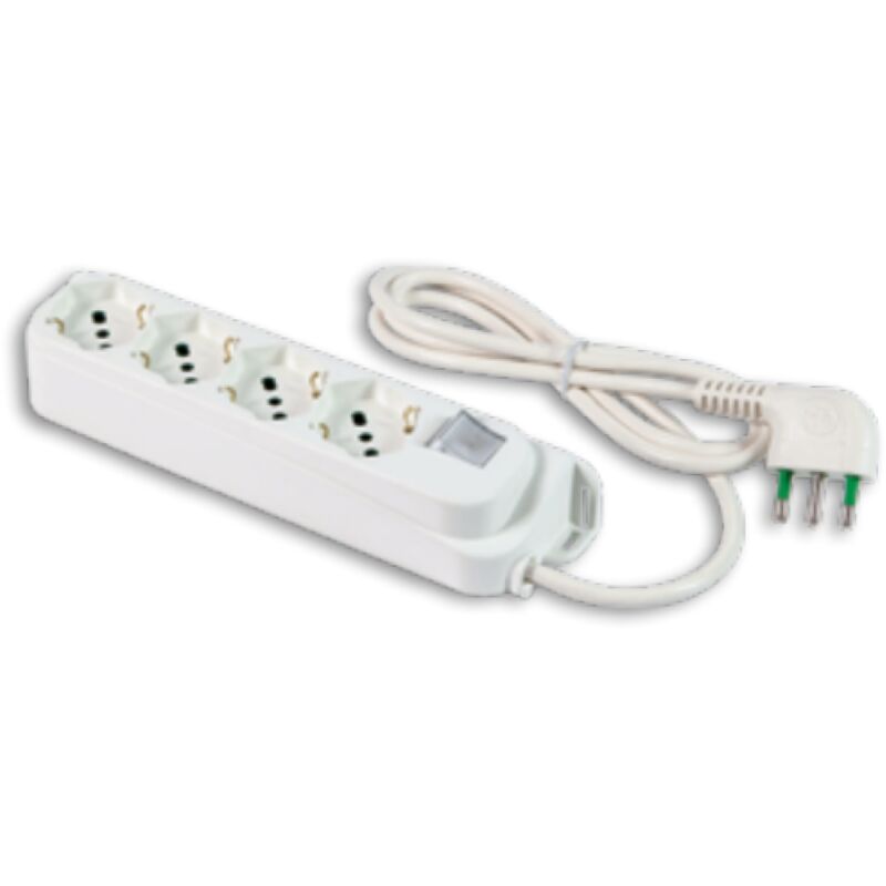 foto del prodotto multipresa 4 posti fanton omega 2p t 16a cavo da 1.5m bianco 47420