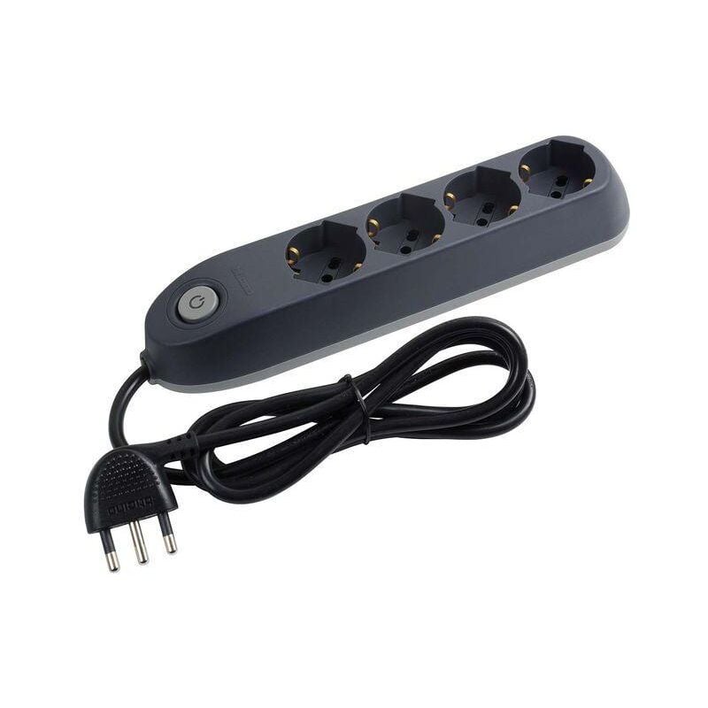 foto del prodotto multipresa 4 prese schuko bticino poker 2p t 10 16a grigio 3684gb