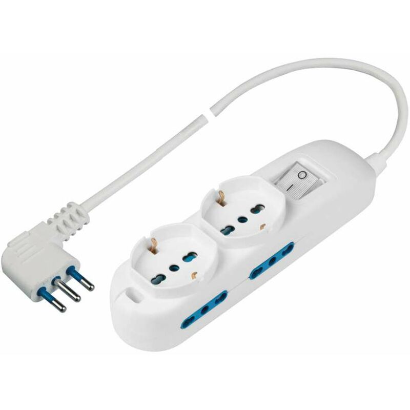 foto del prodotto multipresa 4 uscite bianca 10 16a da 1,5 metri