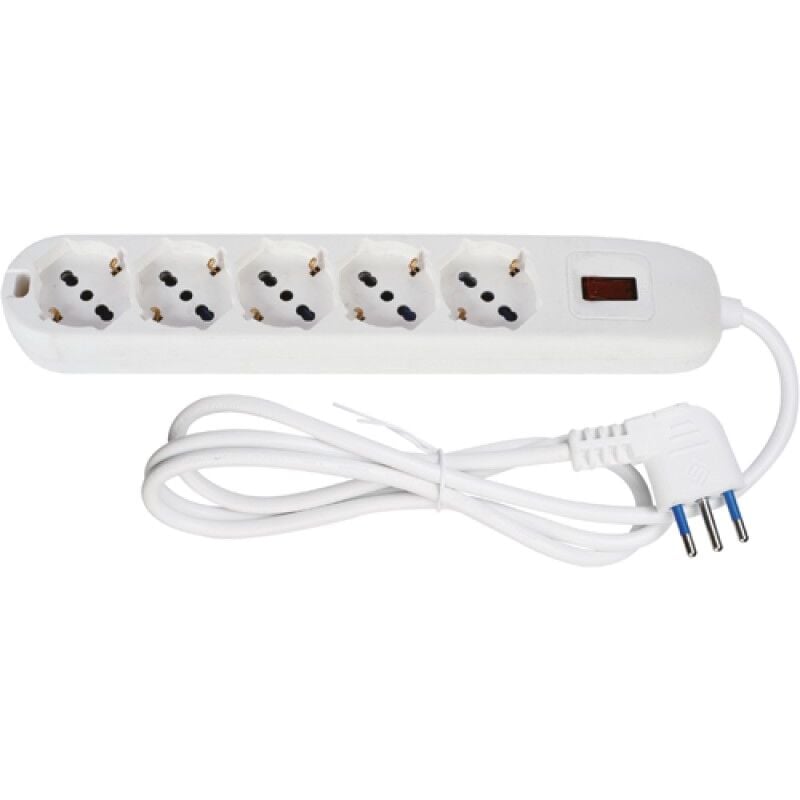 foto del prodotto multipresa 5p. schuko e spina 10a maurer cf. blister
