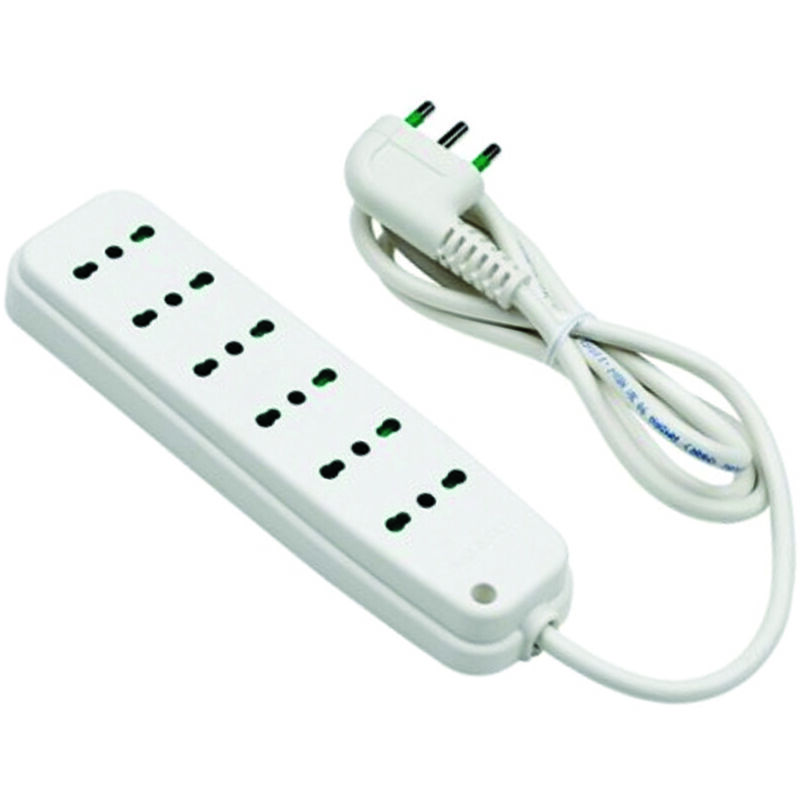 foto del prodotto multipresa 6 posti bipasso linea retail bianca 47410