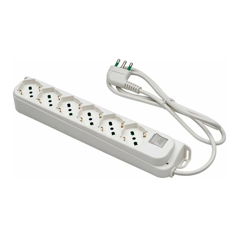 foto del prodotto multipresa 6p bipasso schuko interruttore