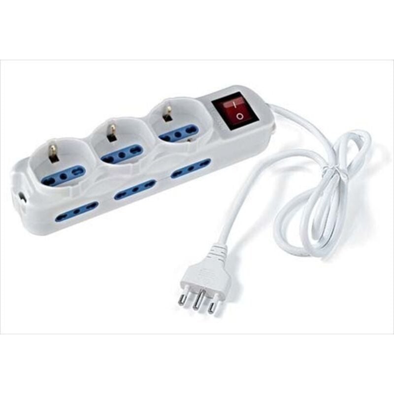 foto del prodotto multipresa bianca 9 posti schuko bivalenti elettrocanali cod. eck11101 