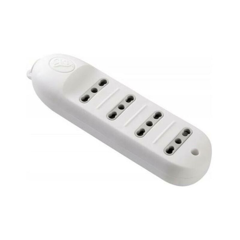 foto del prodotto multipresa bivalente electraline senza cavo 4 prese bianco 82013