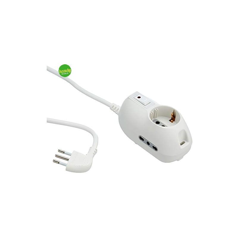 foto del prodotto multipresa bticino safe bianca 2 prese bipasso 10 16 a schuko 16 a spina 10 a cavo 3 m