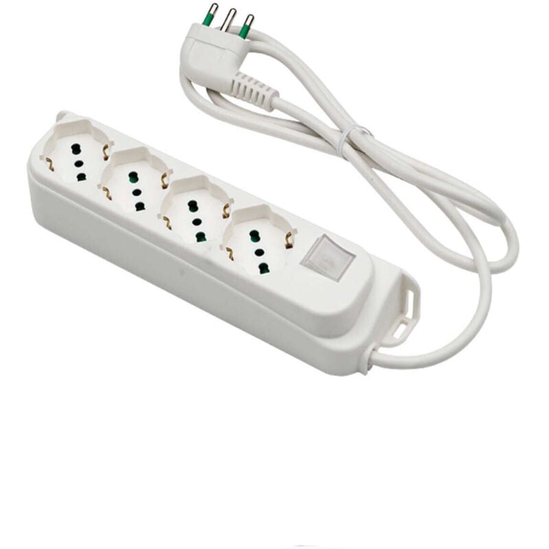 foto del prodotto multipresa ciabatta 4 posti polivalente schuko con interruttore fanton fme