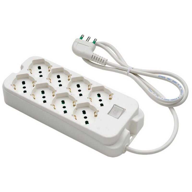 foto del prodotto multipresa ciabatta con 8 posti polivalente schuko fanton interruttore fme