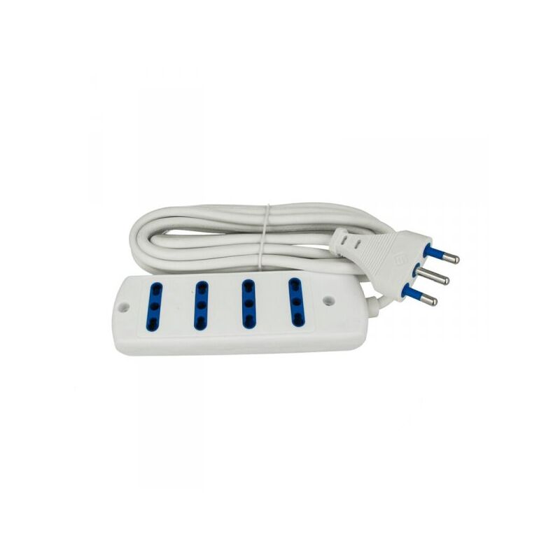 foto del prodotto multipresa ciabatta elettrica 4 posti cavo da 3 metri colore bianco