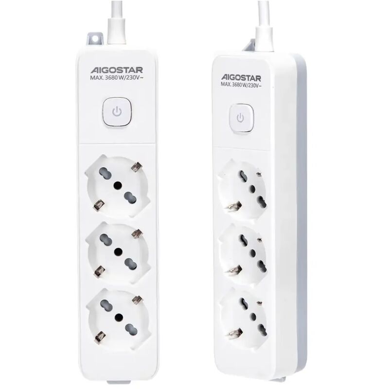 foto del prodotto multipresa ciabatta elettrica bipasso schuko con interruttore 3 prese bipasso 10 16a schuko