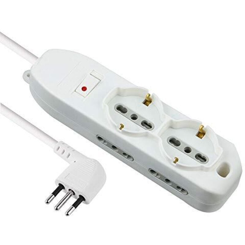 foto del prodotto multipresa con interruttore 2 schuko 4 bival.10 16a - 62047 electraline