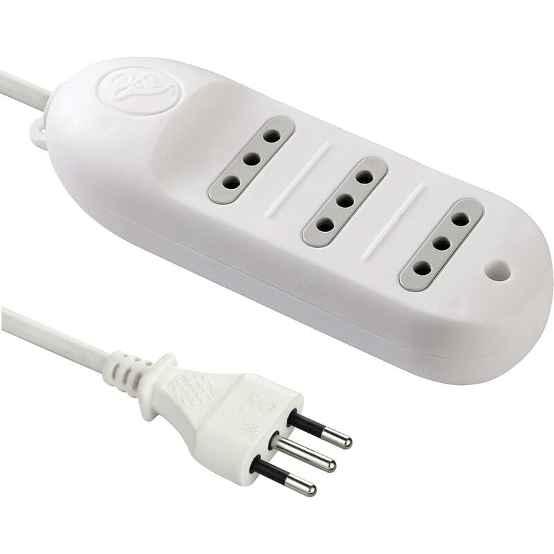 foto del prodotto multipresa electraline 3 prese da 10a colore bianco 62032