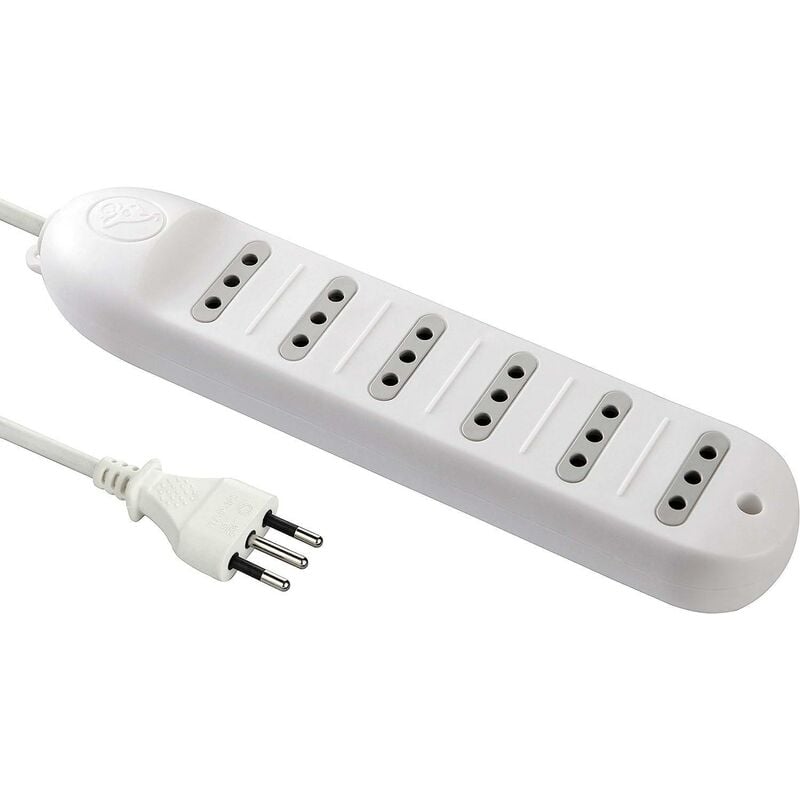 foto del prodotto multipresa electraline 6 prese x 10a bianca 62036