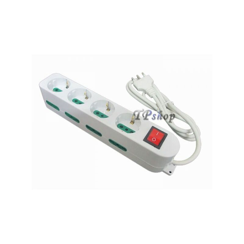foto del prodotto multipresa elettrica ciabatta presa 12 posti 4 shuko interruttore sicurezza