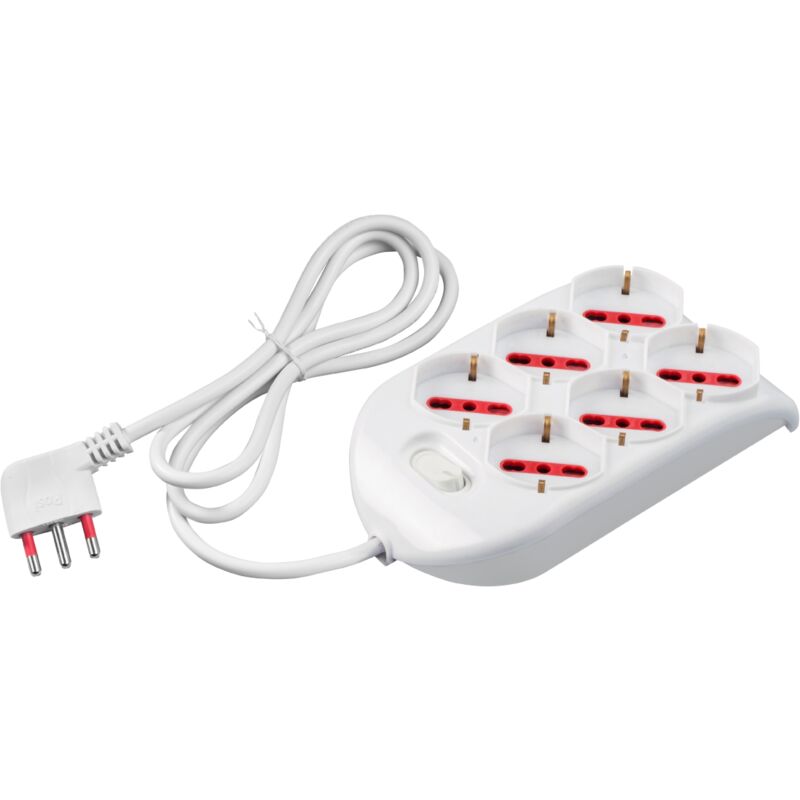 foto del prodotto multipresa emilia 6pr bianco rs94124 rosi