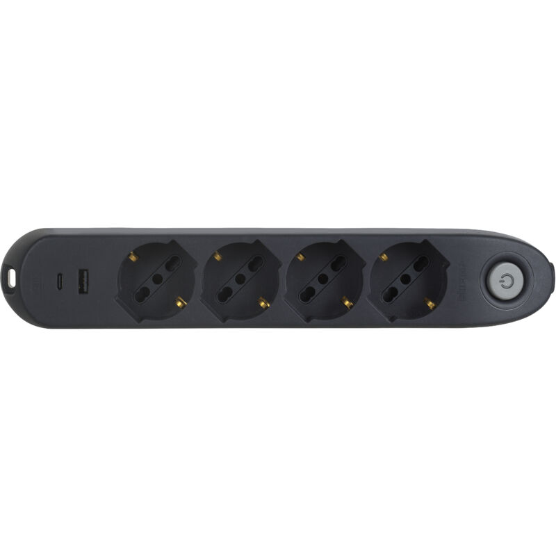 foto del prodotto multipresa grigia 4 standard 2 usb