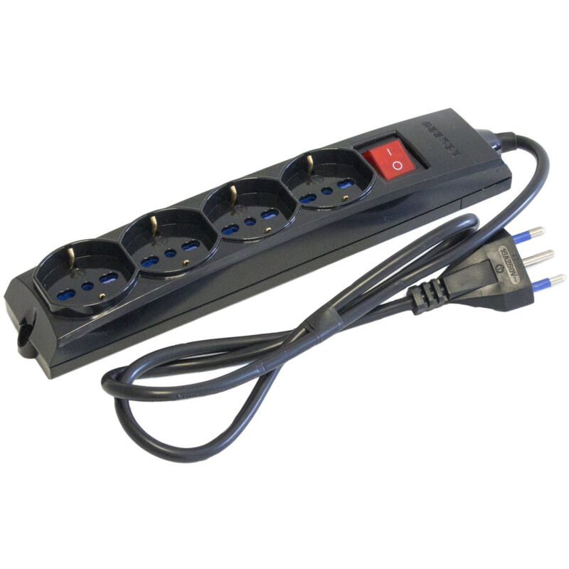 foto del prodotto multipresa master nera 4 uscite universali con interruttore 74490